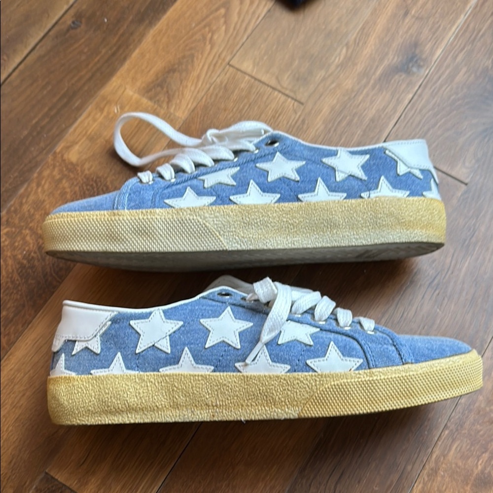 Saint Laurent Denim Star Sneakers - Picture 5 of 7